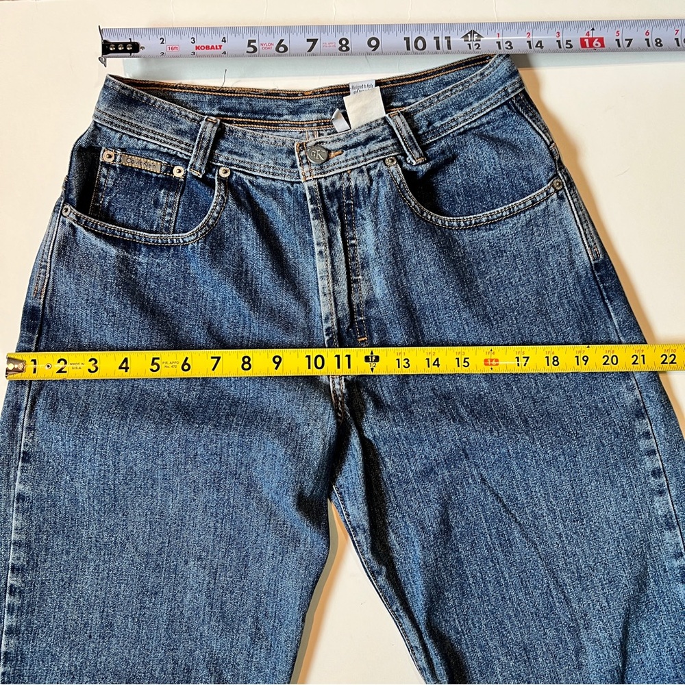 Vintage Calvin Klein Wide Leg Jeans with High-Waisted Fit - Picture 12 of 15